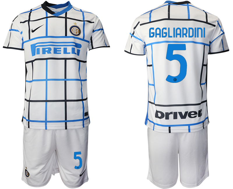 Men 2020-2021 club Inter milan away #5 white Soccer Jerseys->inter milan jersey->Soccer Club Jersey